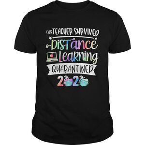 This Teacher Survived Distance Learning Quained 2020 Apple Mask Shirt